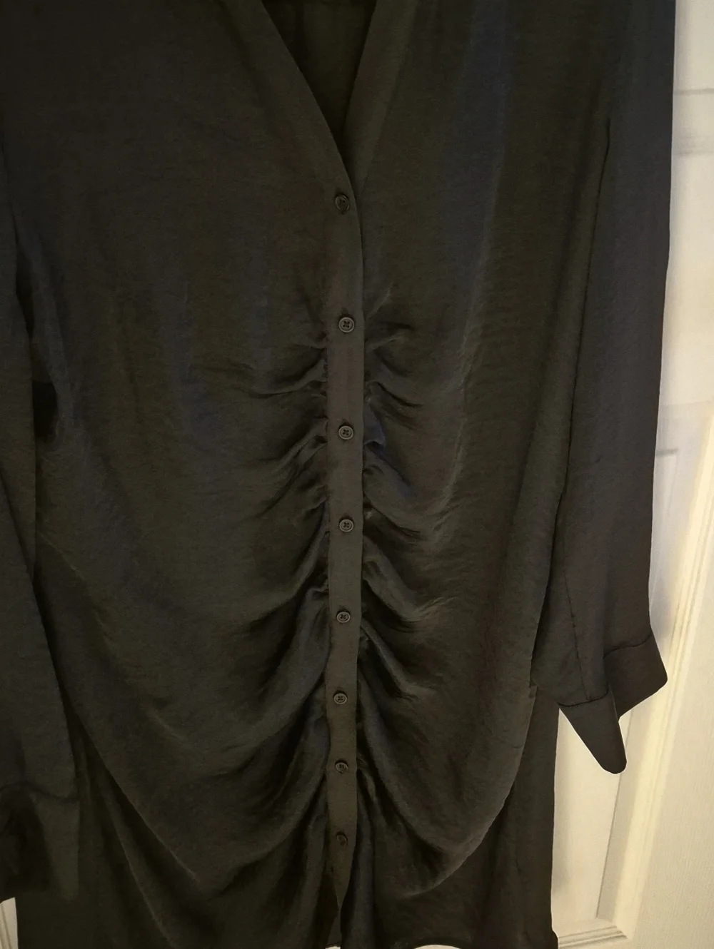 Steve Madden Button Up Rouched Dress - Picture 4 of 6